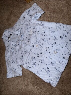 Kith Boys Short-Sleeve Blue Floral Stripe Shirt and short set
